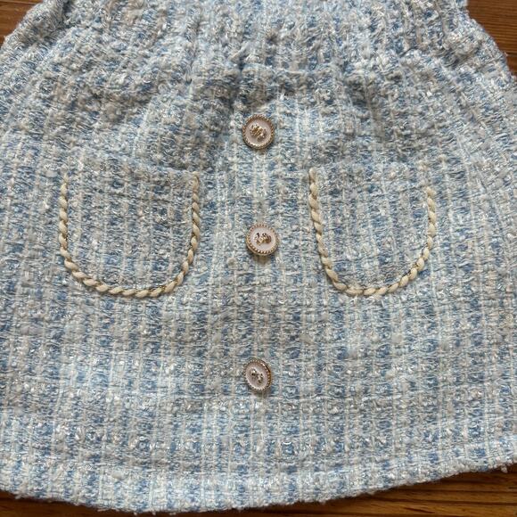 NWT Shein light blue white tweed elastic waistband toddler skirt SIZE 2-3 - Picture 2 of 5